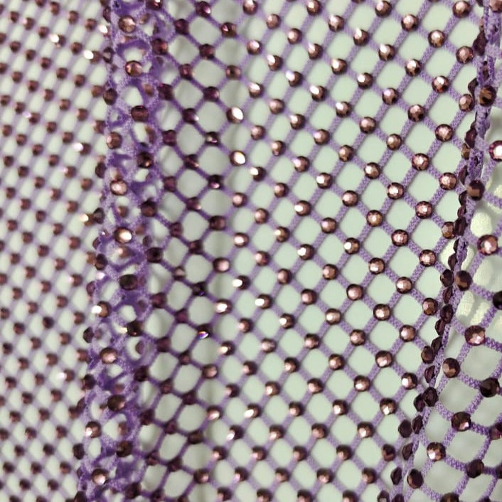 violet crystal fishnet fabric