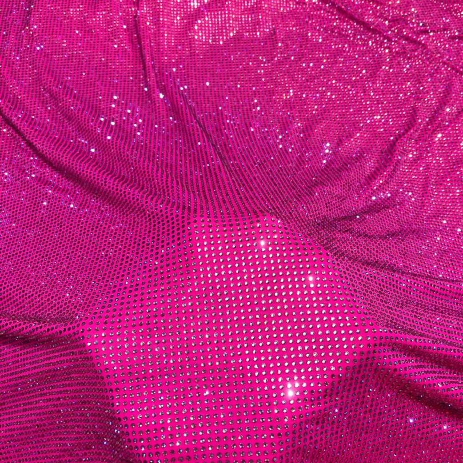 rose swarovski crystal lycra fabric