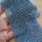 blue sapphire ab crystal mesh swarovski chainmail fabric