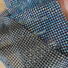 blue sapphire ab crystal mesh swarovski chainmail fabric