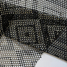 crystal rhinestone fishnet stretchable swarovski fabric