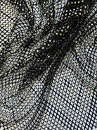 crystal rhinestone fishnet stretchable swarovski fabric