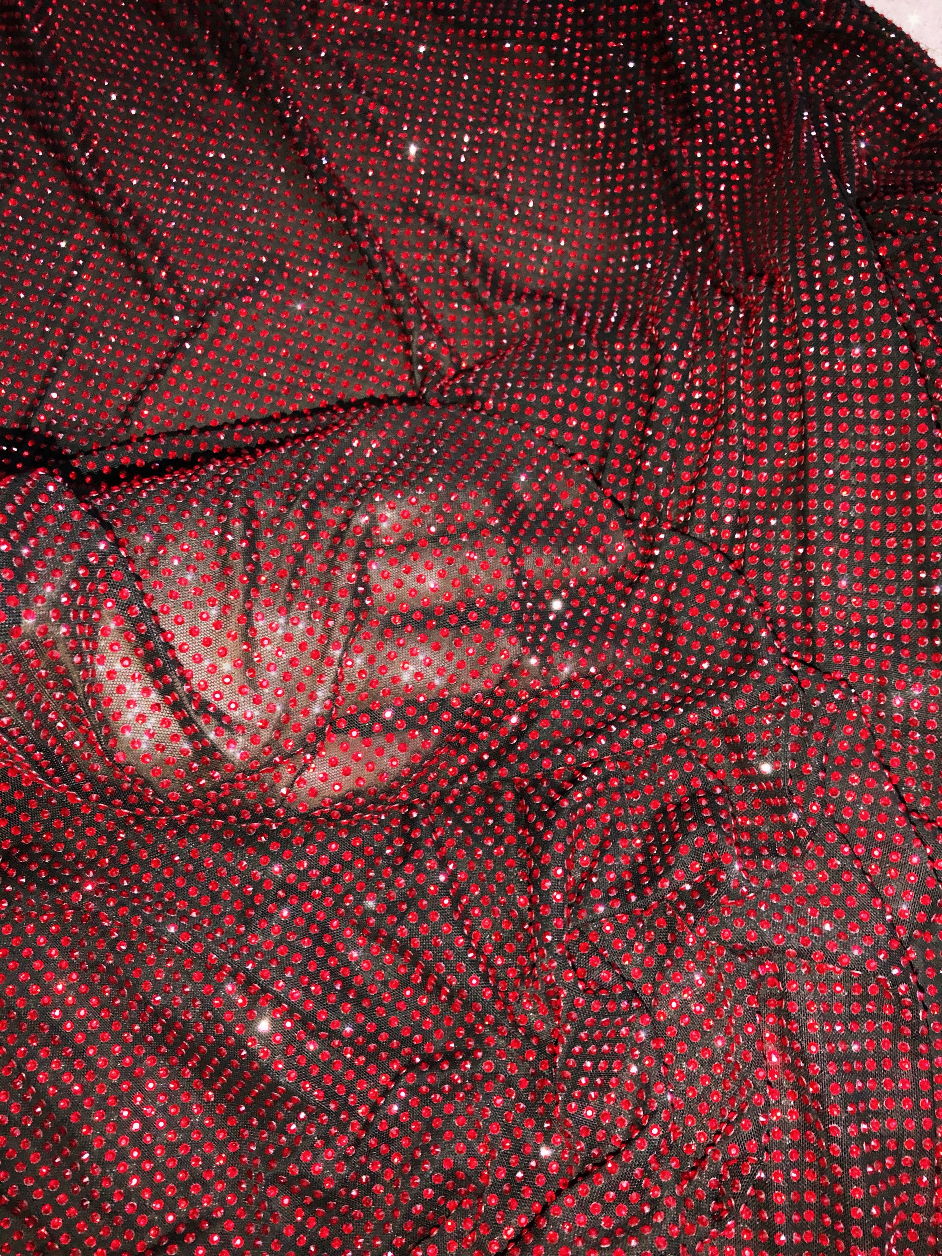 siam power mesh rhinestone luxury fashion fabric