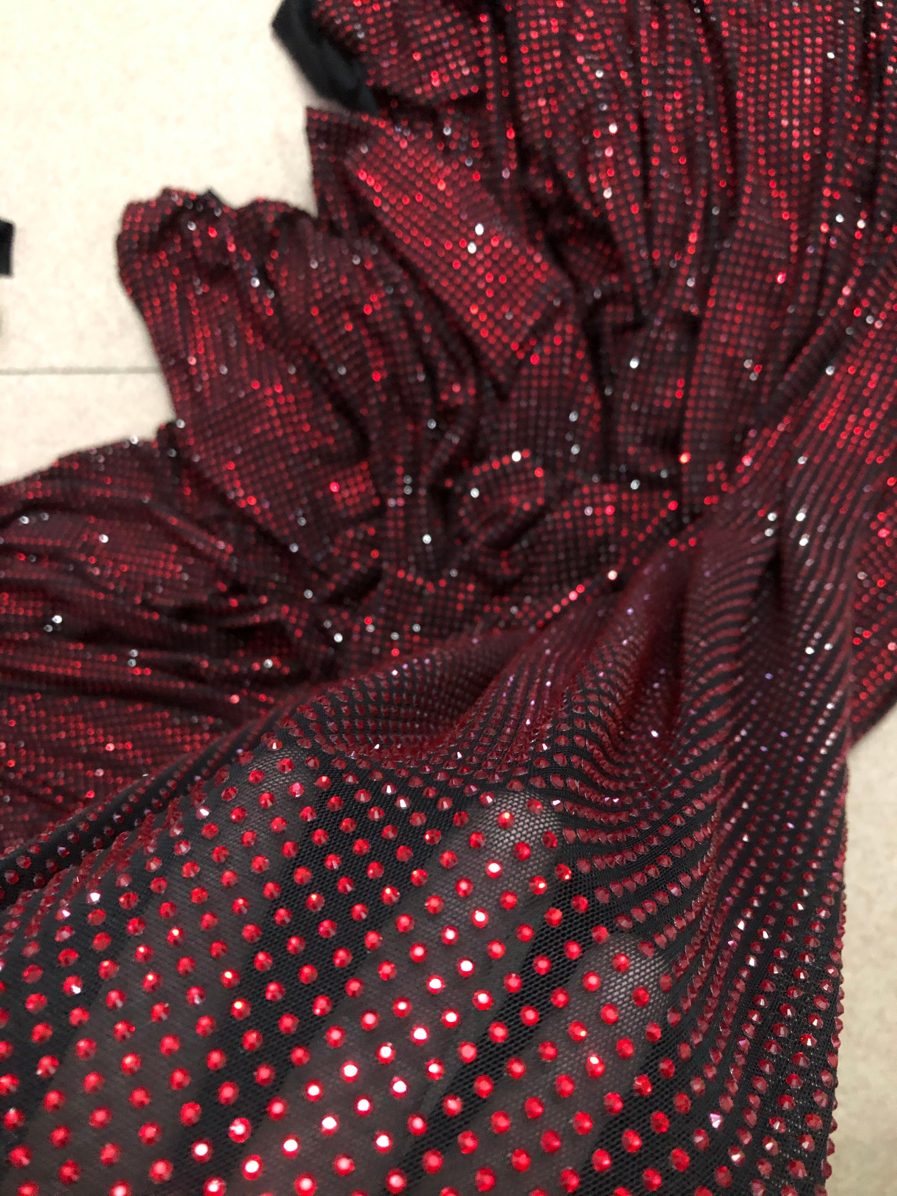 siam power mesh rhinestone luxury fashion fabric