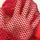 red lt siam crystal fishnet stretchable rhinestone swarovski fabric