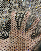 swarovski crystal fishnet fabric