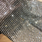 brass swarovski crystal mesh chainmail fabric