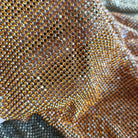 Light orange crystal mesh fabric