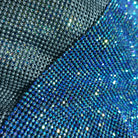 sapphire AB blue crystal mesh fabric