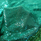 green metal mesh chainmail fabric